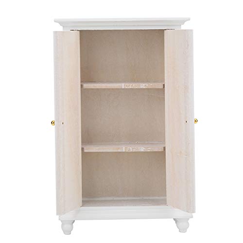 Miniature White Wooden Wardrobe Mini Dollhouse Accessories Miniature Furniture Doll Furniture Closet Tiny Furniture Clothes