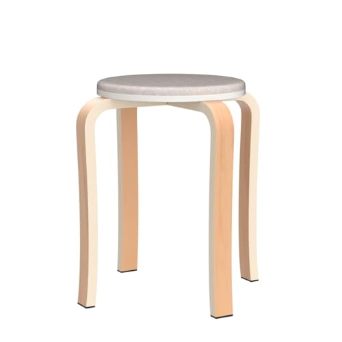 Wood Stools, Set of 2 Wooden Stackable Stool Extra Seating for Kids, Guests, Portable Round 16.5-Inch, Counter Height Stools for