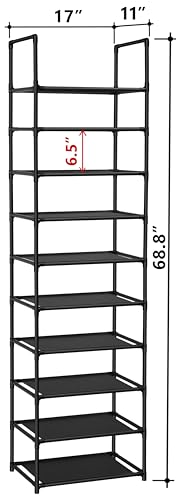 10 Tiers Shoe Rack 20-25 Pairs Sturdy Shoe Shelf