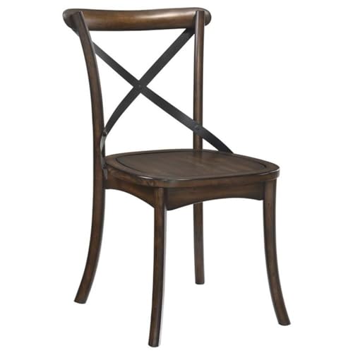 Kaelyn Wooden Side Chair in Dark Oak and Black Set of 2