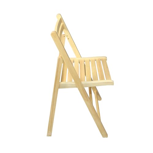 Wooden Folding Chairs 2-Pcs Set - Natural
