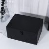 Modern Black Wooden Keepsake Box, 10.6 x 7.9 x 5.1 Inches, Lockable, Storage Box