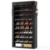 10 Tier Shoe Rack with Covers,Large Capacity Stackable Tall Shoe Shelf Storage to 50-55 Pairs Shoes and Boots Sturdy Metal Free