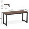 Computer Desk, 55 inch Large Office Desk Computer Table Study Writing Desk Workstation for Home Office, Rustic Brown