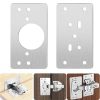 Cabinet Hinges Repair Plate, Stainless Steel Brackets Kit, Kitchen Cupboard Door Mending Mount Replacement Plates Includes