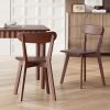 Solid Wood Dining Chairs Set of 2, Mid Century Modern Dining Room Chairs with Curved Backrest, Wooden Armless Kitchen Chairs for