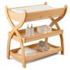 Baby Changing Table - Sturdy Wood Construction, Timeless Look Baby Change Table with Two Open Shelves for Infant Daycare