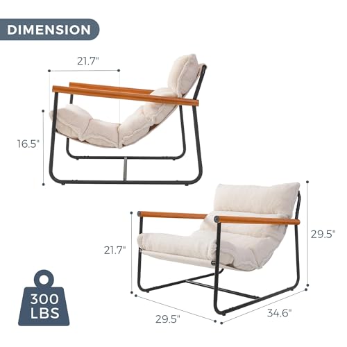 Sherpa Accent Chair, Boucle Arm Chair Living Room Chair, Reading Accent Chair, Mid Century Modern Bedroom Chair,Teddy Armchair