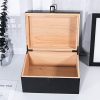 Modern Black Wooden Keepsake Box, 10.6 x 7.9 x 5.1 Inches, Lockable, Storage Box