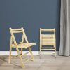 Wooden Folding Chairs 2-Pcs Set - Natural