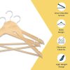 Wooden Clothes Hangers – with 360 Degree Swivel Hook and Non-Slip Shoulder Notch, Holds Up to 10 lbs, Pants Bar Design,
