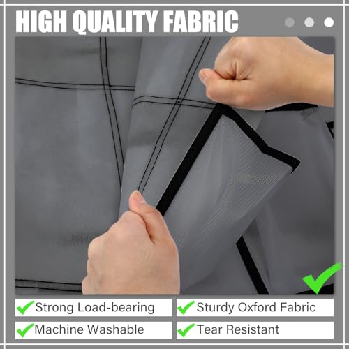 40 Over the Door Shoe Organizer Large Mesh Pocket Hanging Shoe Rack for Closet Gray Nonslip Behind Door Storage Holder Back to