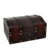 Decorative Wooden Storage Box with Leather Clasp 9 Inch Long. Ideal Gift for Wedding Special Occasion Study Home Den Dorm Spa
