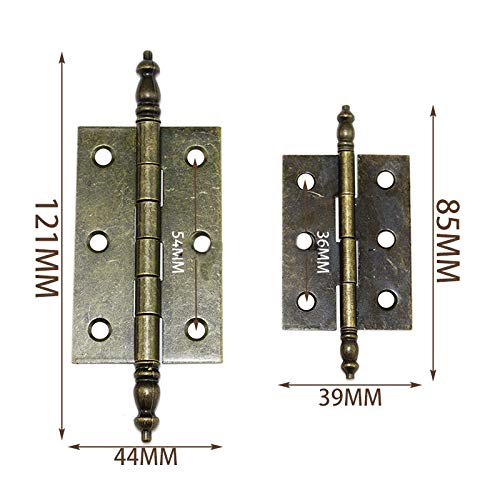 4 PCS Folding Butt Hinges Antique Bronze Hinge Vintage Hardware with Screws for Doors Windows Cabinet Cupboard Wardrobe Wooden