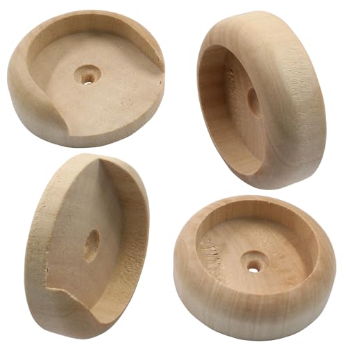 4 Pack Wooden Closet Pole Sockets, 1-3/8" Closet Rod Holders Closet Rod Brackets Closet Pole Socket for Wardrobe Curtain