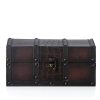 Decorative Wooden Storage Box with Leather Clasp 9 Inch Long. Ideal Gift for Wedding Special Occasion Study Home Den Dorm Spa