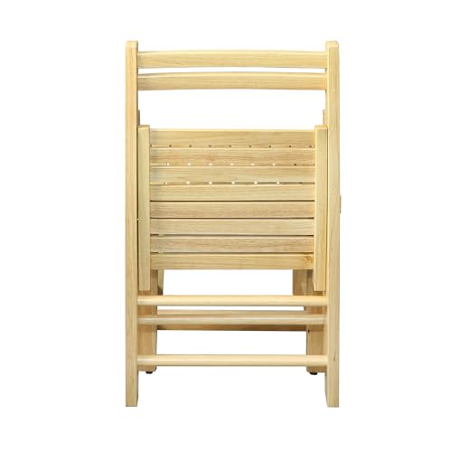 Wooden Folding Chairs 2-Pcs Set - Natural