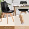 Dining Chairs Set of 4 Kitchen Mid-Century Modern Chairs with Wood Legs and PU Leather Cushion for Living Room Bedroom Outdoor