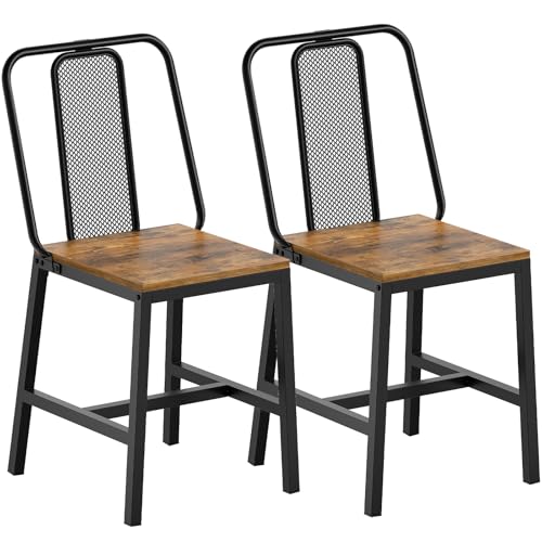 Dining Chairs, Kitchen Chairs Set of 2, Wooden Dining Chairs with Back Support, for Living Room, Dining Room, Kitchen, Rustic