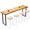 Wooden Bar Table, Narrow Rectangular Pub Counter Table with High Top for Bistro Window Areas Dinning Table Coffee Shop Small
