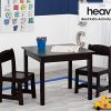 MySize Kids Wood Table and Chair Set (2 Chairs Included) - Ideal for Arts & Crafts, Snack Time, Homework & More - Greenguard
