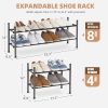 Expandable Shoe Rack, 8 Pairs Stackable Small Shoe Rack, Metal Adjustable Shoes Organizer for Closet, Entryway, Hallway, Garage,