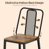 Dining Chairs Set of 4, Wooden Kitchen Chairs, Farmhouse Dining Chairs with Back Support, for Living Room, Kitchen, Rustic Brown