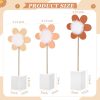 3 Pcs Daisy Nursery Shelf Decor Boho Daisy Table Centerpieces Wooden Flower Nursery Decor Bohemian Style Standing Tabletop