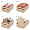 iDesign Paulownia Wood Collection Storage Bin with Handles, 15" x 10" x 6", Natural