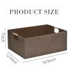 Collapsible Storage Box 16.9"x12.5"x7" with Wooden Handles | Foldable Organizer for Closet, Shelves, Toys & Cosmetics | Durable