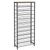 12-Tier Shoe Rack, Large Capacity Shoe Storage Organizer for 35-45 Pairs of Shoes, Standing Shoe Shelf with Slanted Shelves, for