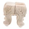 4Pcs Wooden Wardrobe Legs Unfinished Furniture Feet with Elegant European Carvings Easy Installation Solid Sofa Legs for Couch