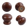 12Pcs 1" Round Wooden Drawer Knobs, Finished Mushroom Shape Cabinet Pulls Handles, Natural Wood Dresser Knobs for Kitchen