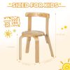 Wooden Kids Chair, Toddler Chair for Table, Kids Stackable Chairs, Kid Wooden Furniture for Family/Playroom/Classroom（Set of