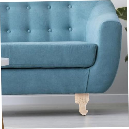 4Pcs Wooden Wardrobe Legs Unfinished Furniture Feet with Elegant European Carvings Easy Installation Solid Sofa Legs for Couch
