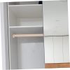 1Set Wooden Wardrobe Rod Hanging Bar for Bedroom Closet Beech Clothes Hanger with Flange Strong Load Capacity for Long Winter