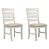 Skempton Modern Farmhouse Dining Room Chair, 2 Count, Whitewash
