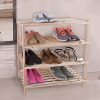 Shoe Storage Rack - 4-Tier Wood Shoe Organizer for Closet, Bathroom, Entryway - Footwear Shelf Holds 12 Pairs Sneakers or Boots