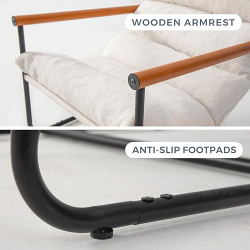 Sherpa Accent Chair, Boucle Arm Chair Living Room Chair, Reading Accent Chair, Mid Century Modern Bedroom Chair,Teddy Armchair