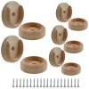 4 Pack Wooden Closet Pole Sockets, 1-3/8" Closet Rod Holders Closet Rod Brackets Closet Pole Socket for Wardrobe Curtain