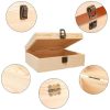 Wooden Box with Hinged Lid - 8x6x3 Inch Natural Gift Box for Craft DIY Jewelry Boxes - Small Reusable Storage for Home Decor Art
