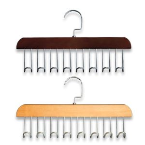 2Pcs Wooden Anti-Slip 8-Hook Belt Hanger for Closet Space-Saving Closet Organizer Belt Hanger for Bras, Ties, Scarves & Tank