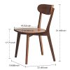 Oak Wood Dining Chairs,Mid Century Modern Dining Chairs with Comfortable Curved Backrest,Wood Chairs for Kitchen,Dining Room (1,