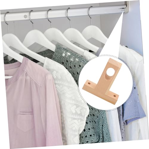 Wooden Closet Rod Bracket Ceiling Mount Pole Holder Sturdy Wood Closet Pole Support for Clothes Storage Smooth Surface Easy