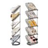 2 Pack Sloping Narrow Shoe Rack 5 Tiers - Free Standing Vertical Shoes Racks for Small Spaces and Corner, Shoe Storage Organizer