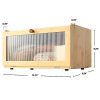 Bamboo Bread Box for Kitchen Counter-Large Capacity Bread Storage Container Farmhouse Bread Box with Window Bread Holder