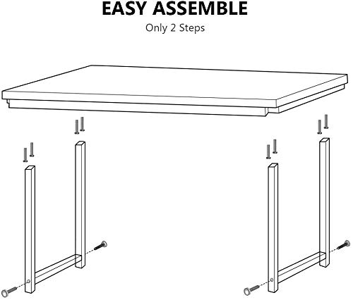 Computer Desk, 55 inch Large Office Desk Computer Table Study Writing Desk Workstation for Home Office, Rustic Brown