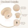 5Pcs Round Wood Drawer Knob, 1.3" x 0.98" Round Cabinet Knobs Mushroom Shape Wooden Knobs with Screws for Furniture Drawer