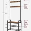 Coat Rack, Hall Tree with Shoe Bench for Entryway, Entryway Bench with Coat Rack, 4-in-1, with 9 Removable Hooks, a Hanging Rod,
