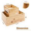 3-Piece Stackable Bamboo Storage Box, Office Desk Organizer, Wooden Boxes for Makeup Drawer Organizer Bathroom, Office Supplies,